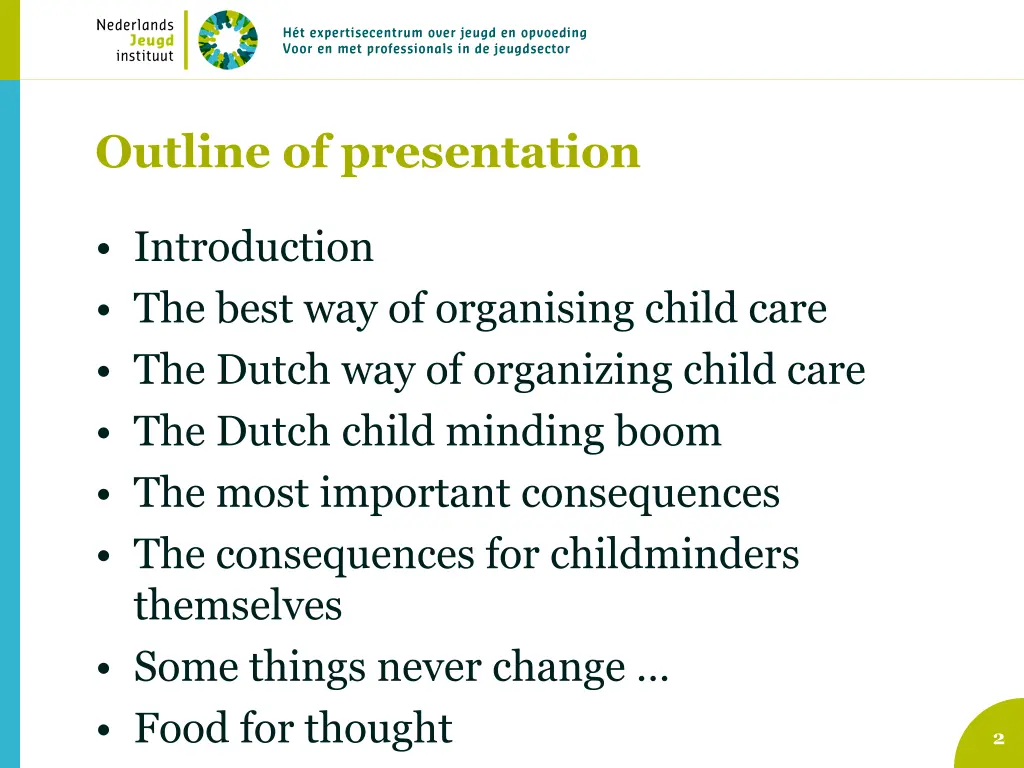 outline of presentation