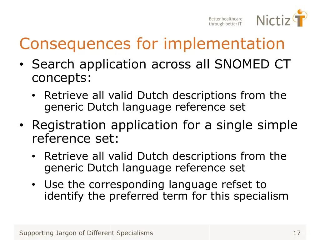 consequences for implementation search