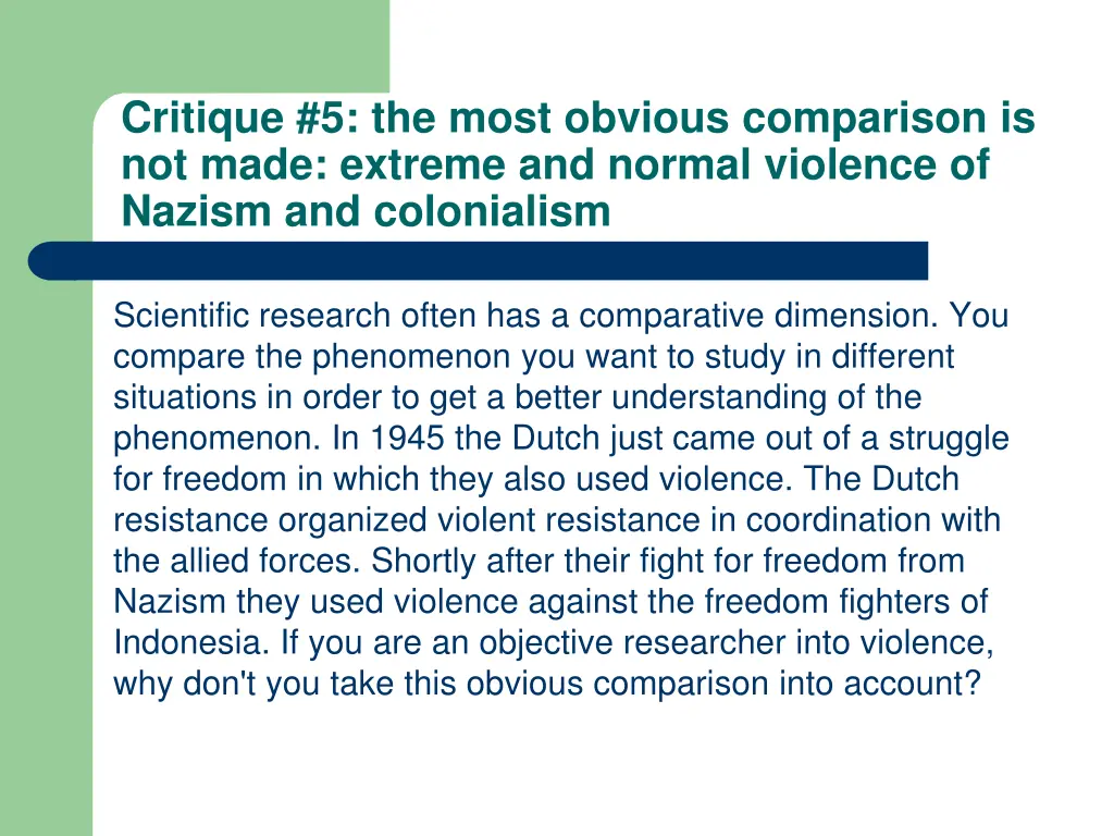 critique 5 the most obvious comparison