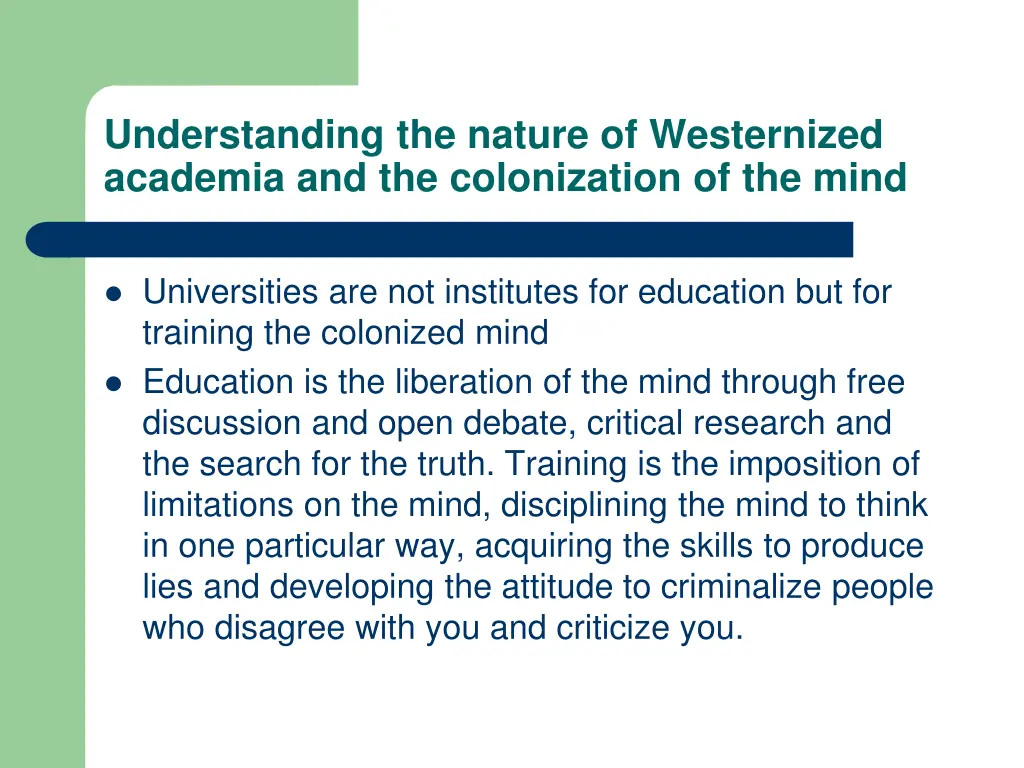 understanding the nature of westernized academia