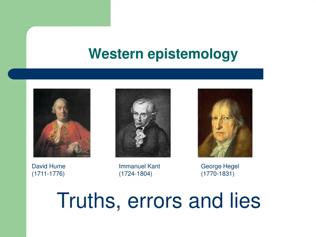 western epistemology