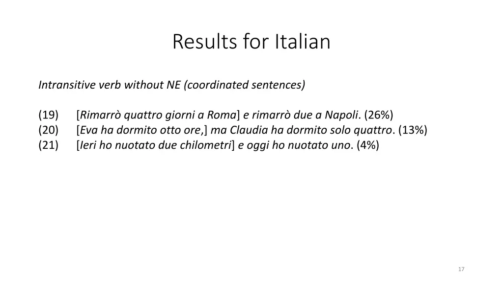 results for italian 1