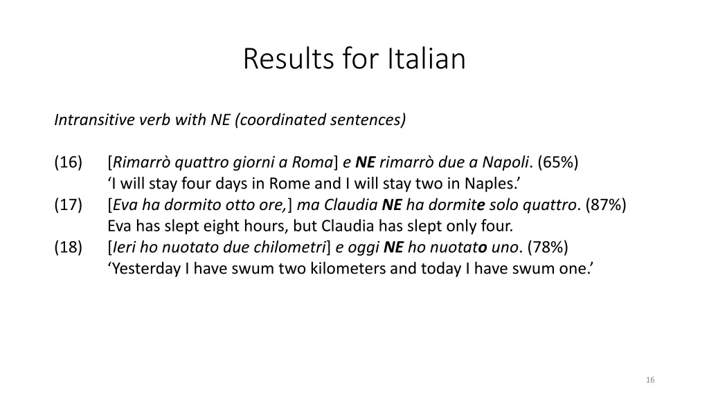 results for italian