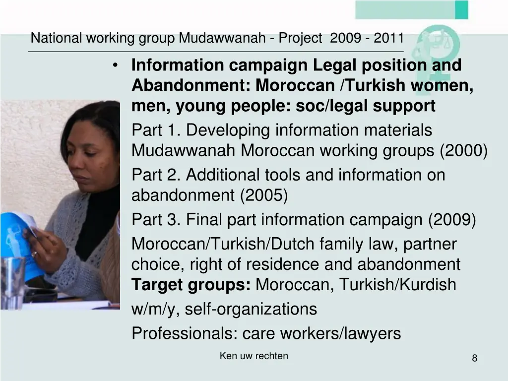 national working group mudawwanah project 2009