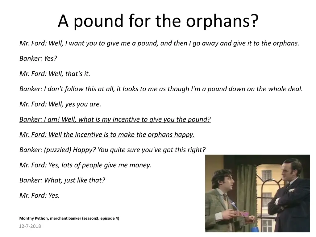 a pound for the orphans