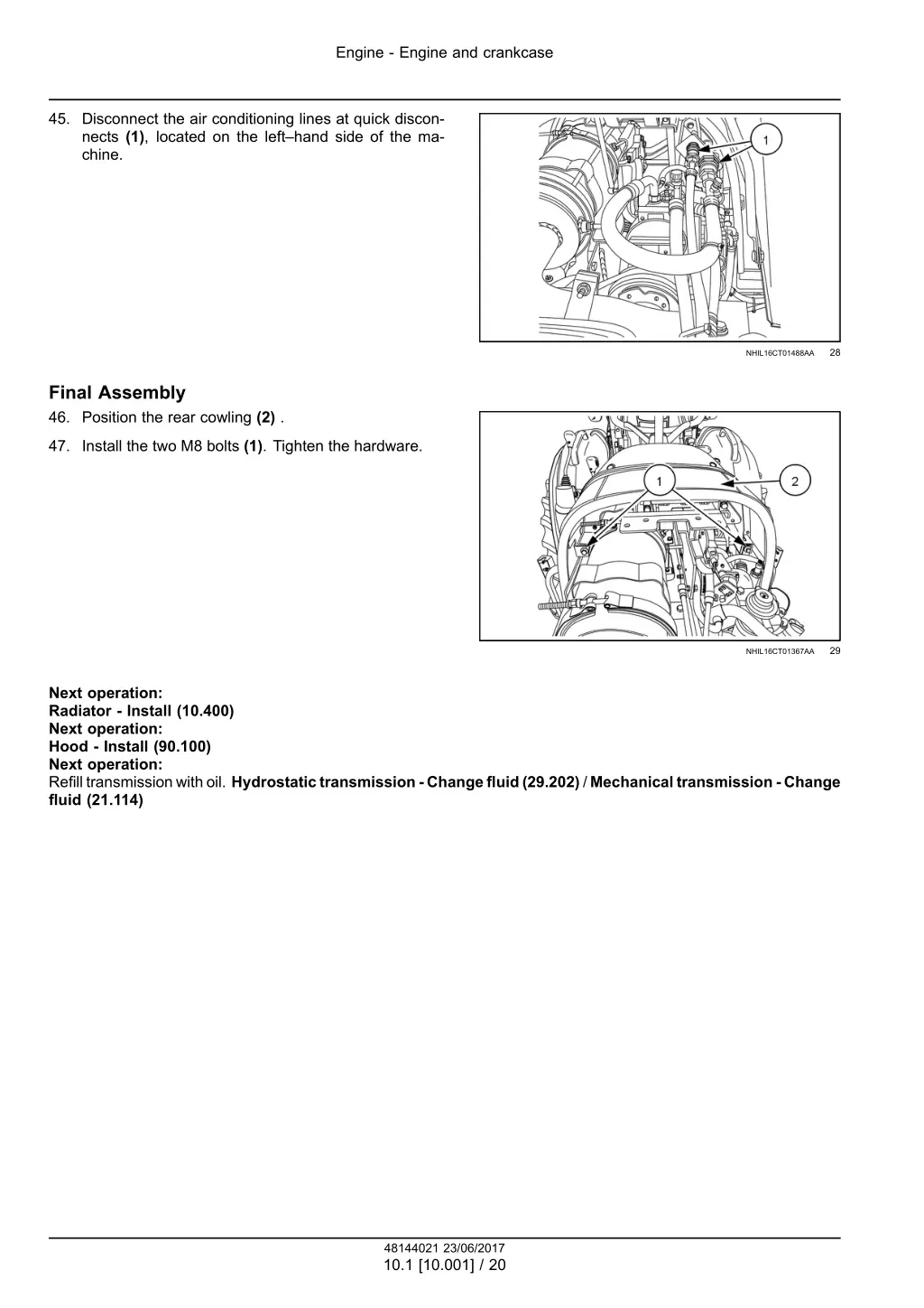 engine engine and crankcase 16