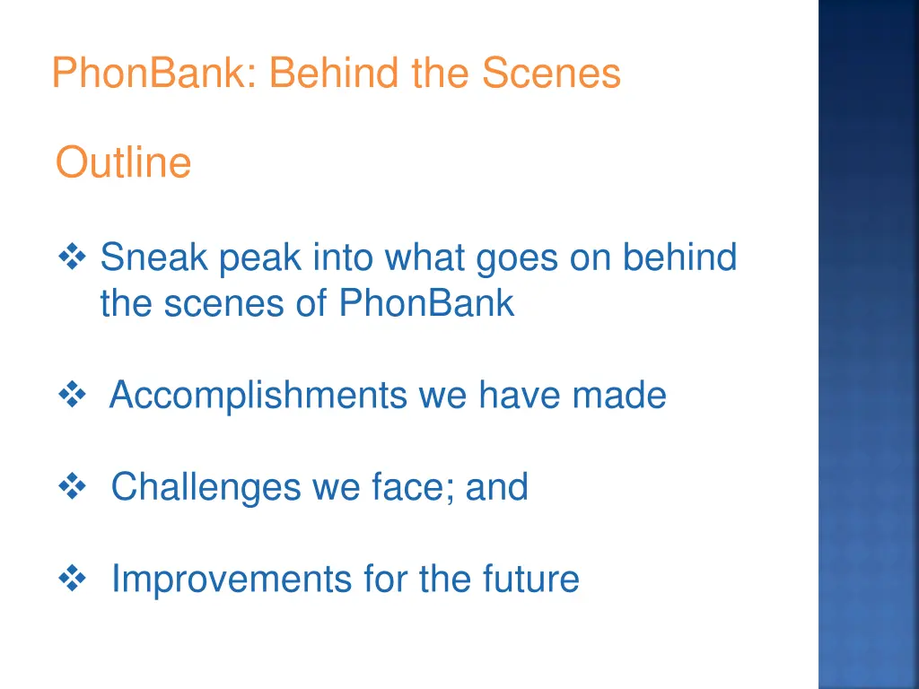 phonbank behind the scenes