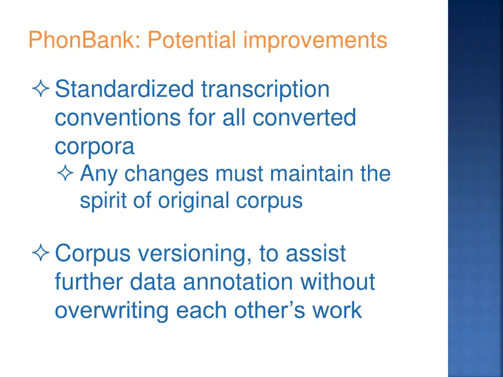 phonbank potential improvements