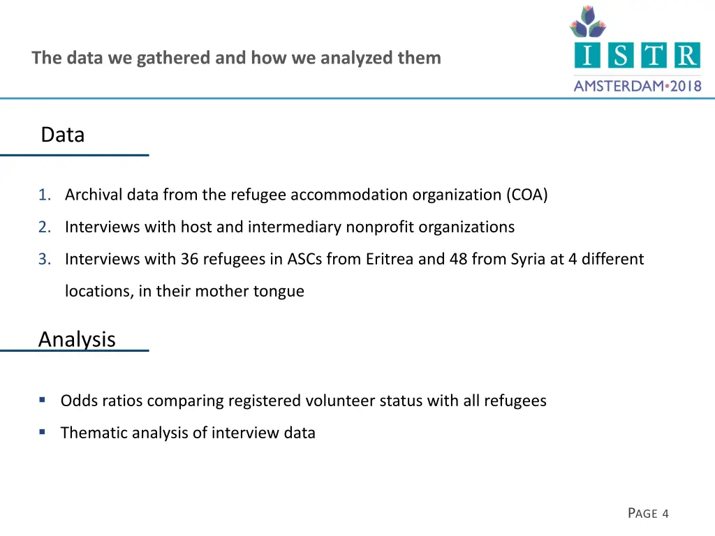 the data we gathered and how we analyzed them