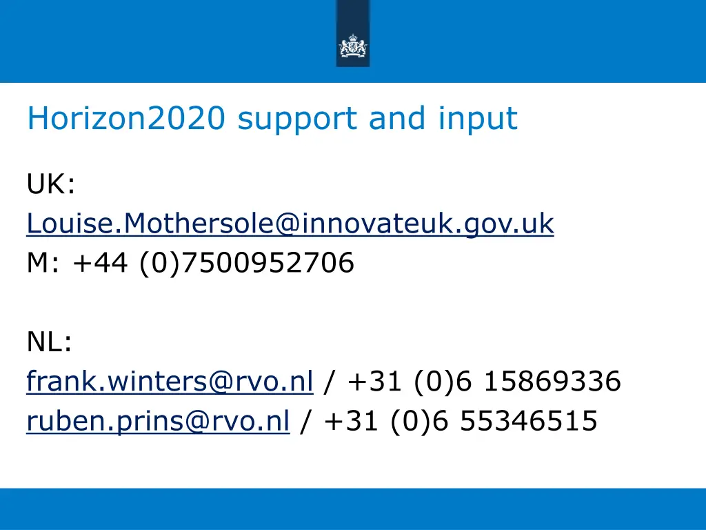 horizon2020 support and input 1