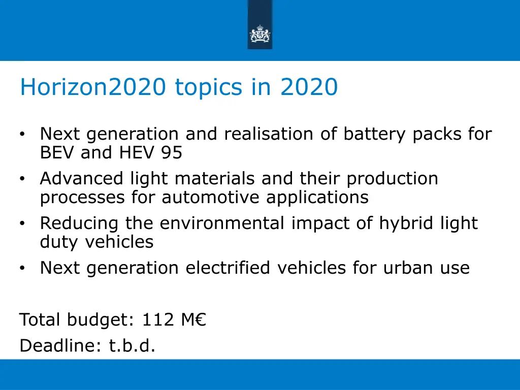 horizon2020 topics in 2020