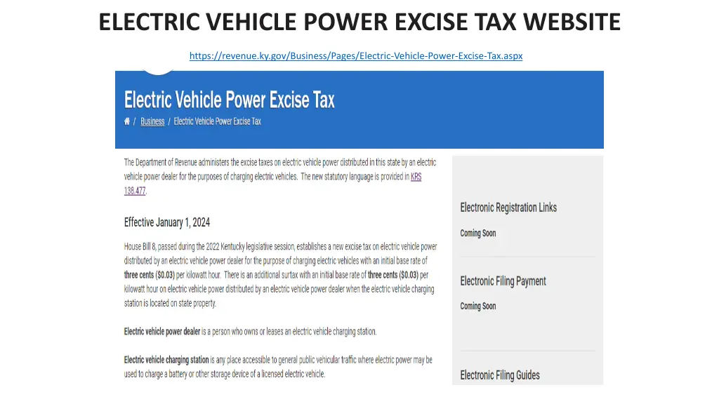 electric vehicle power excise tax website