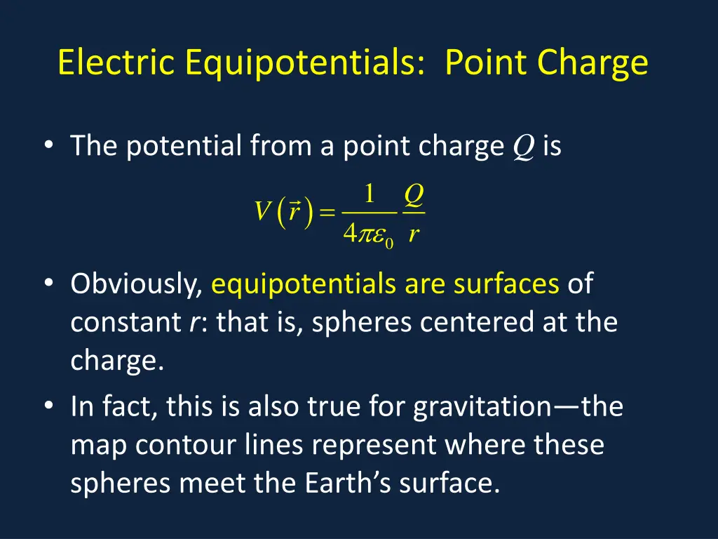 electric equipotentials point charge