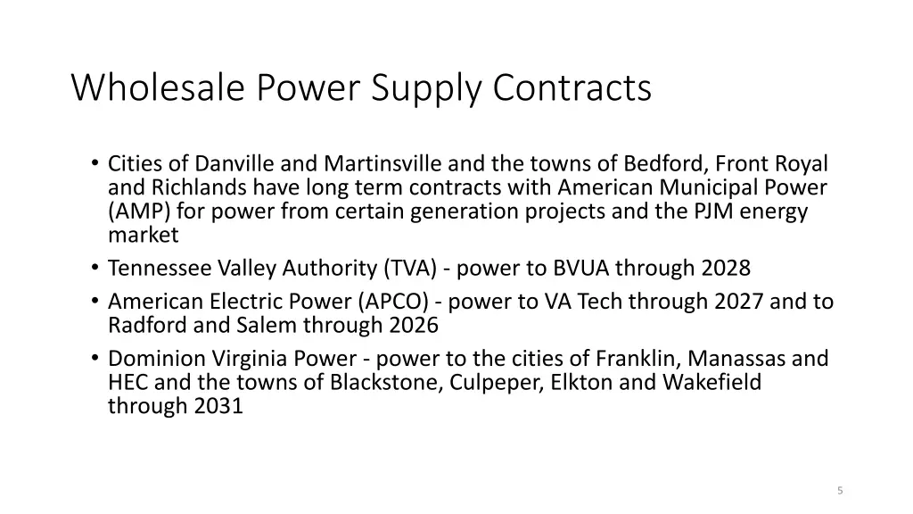 wholesale power supply contracts