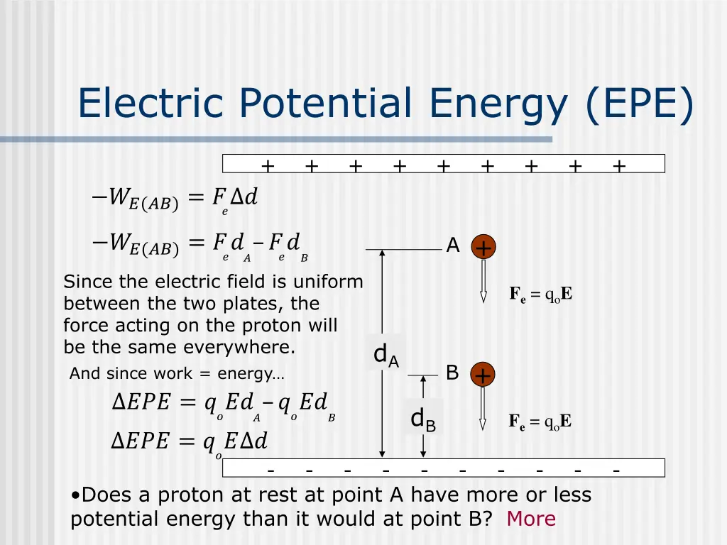 electric potential energy epe