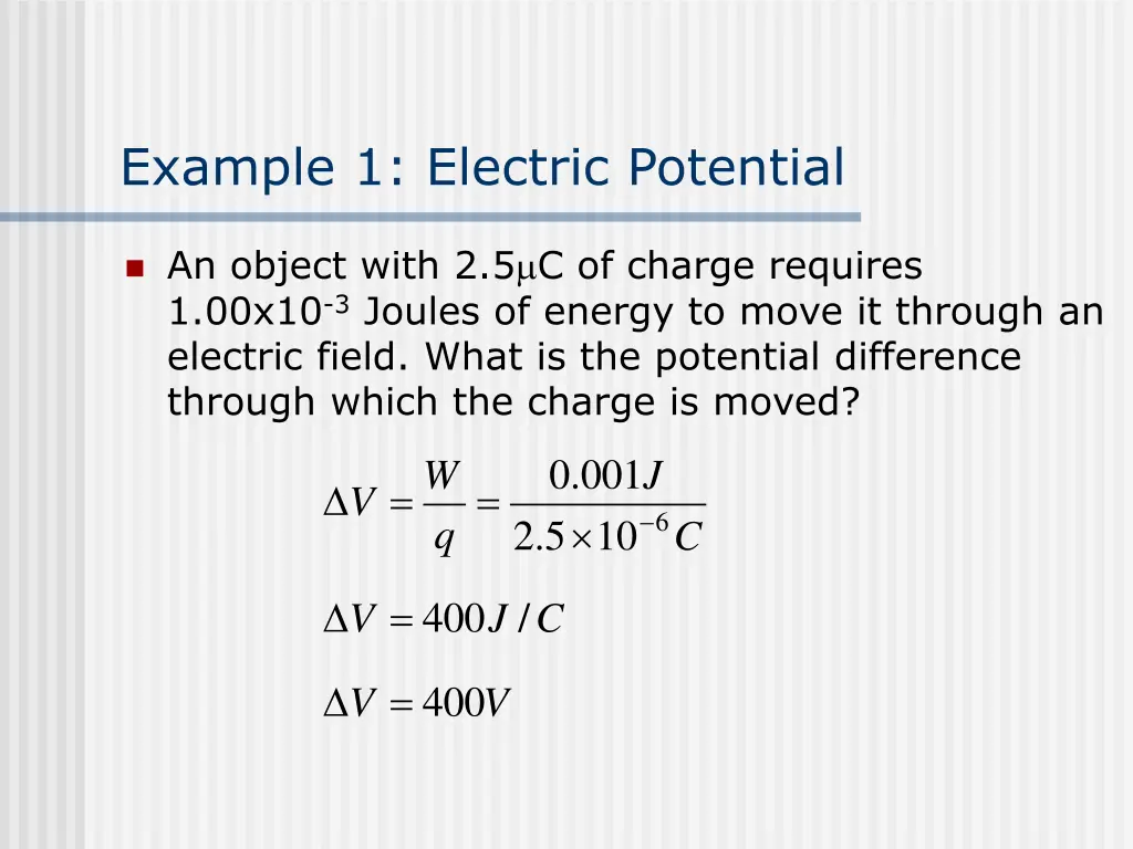 example 1 electric potential