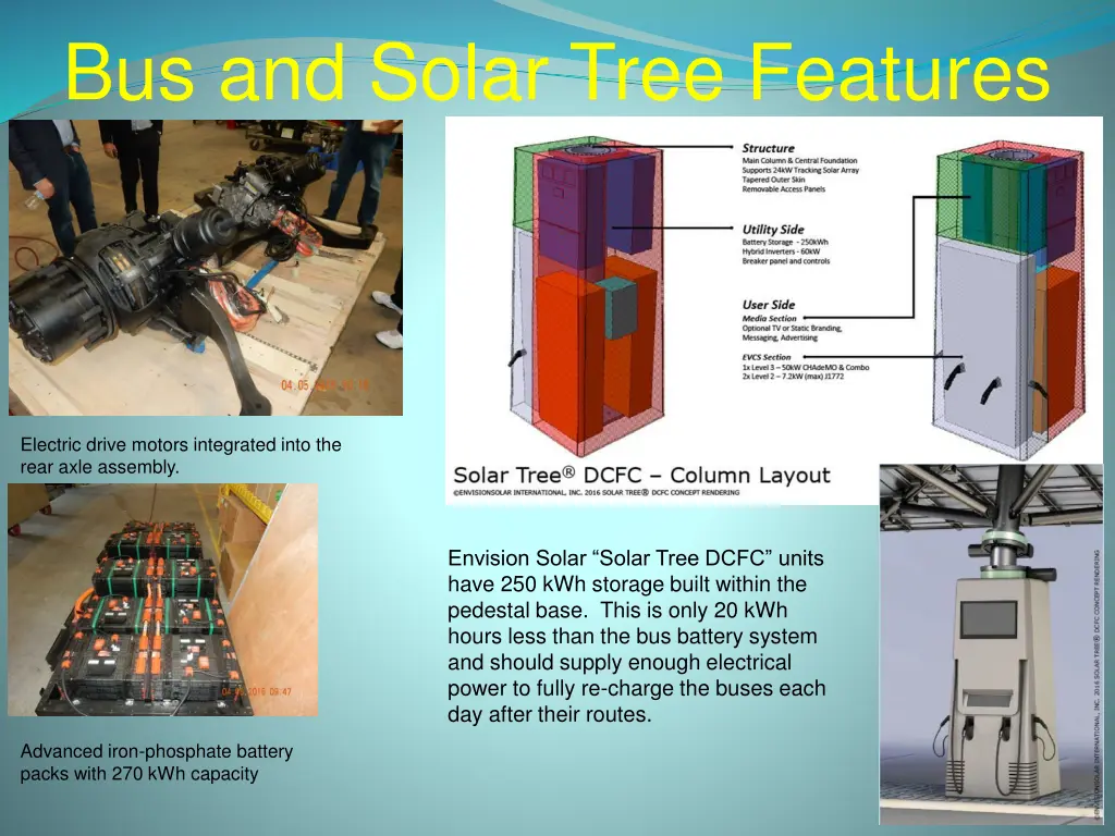 bus and solar tree features