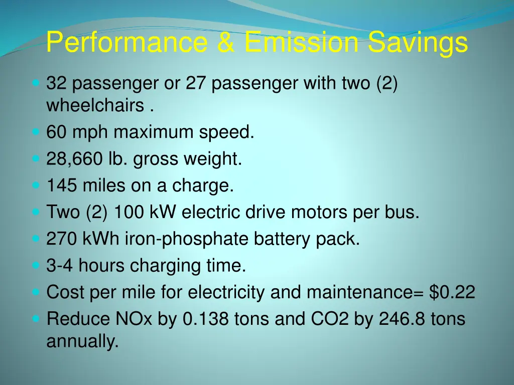 performance emission savings