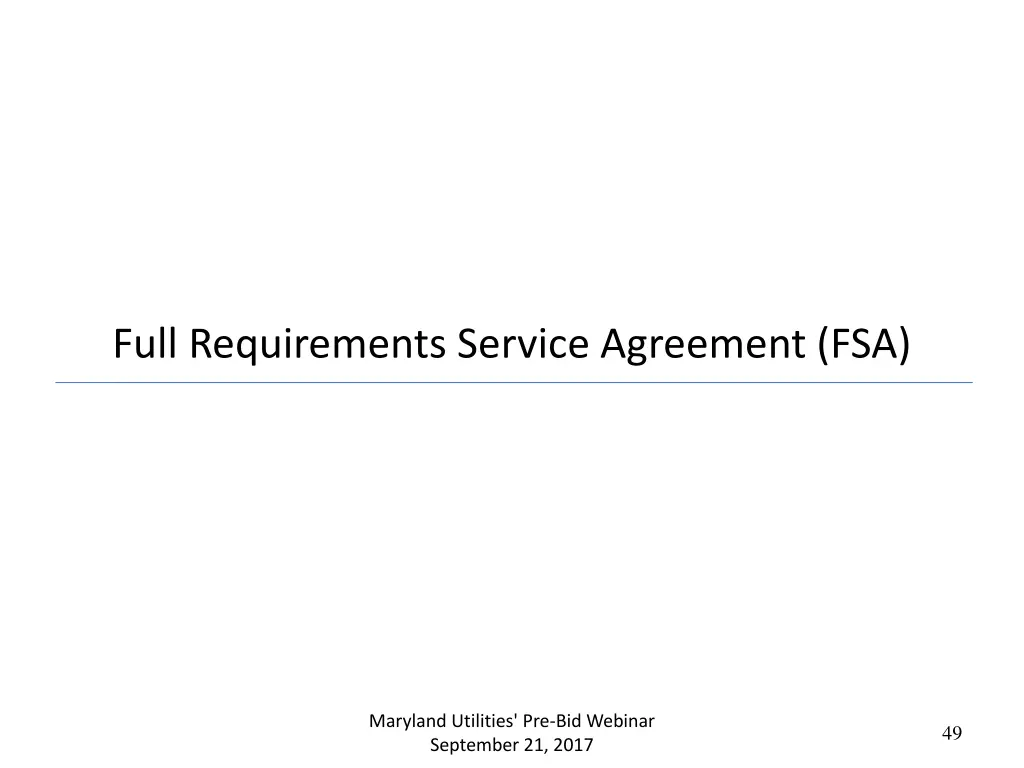 full requirements service agreement fsa