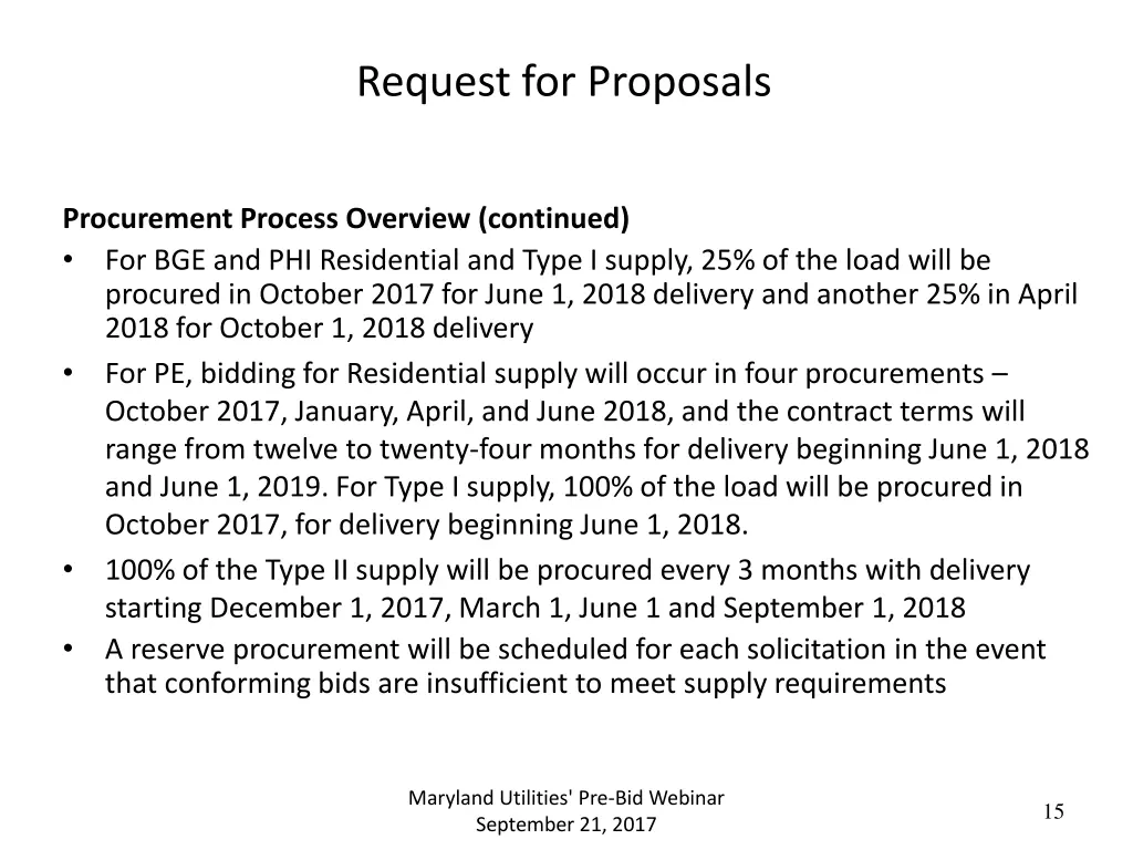 request for proposals 1