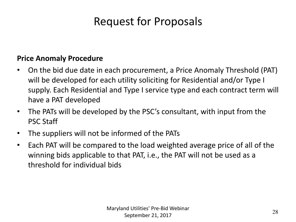 request for proposals 14