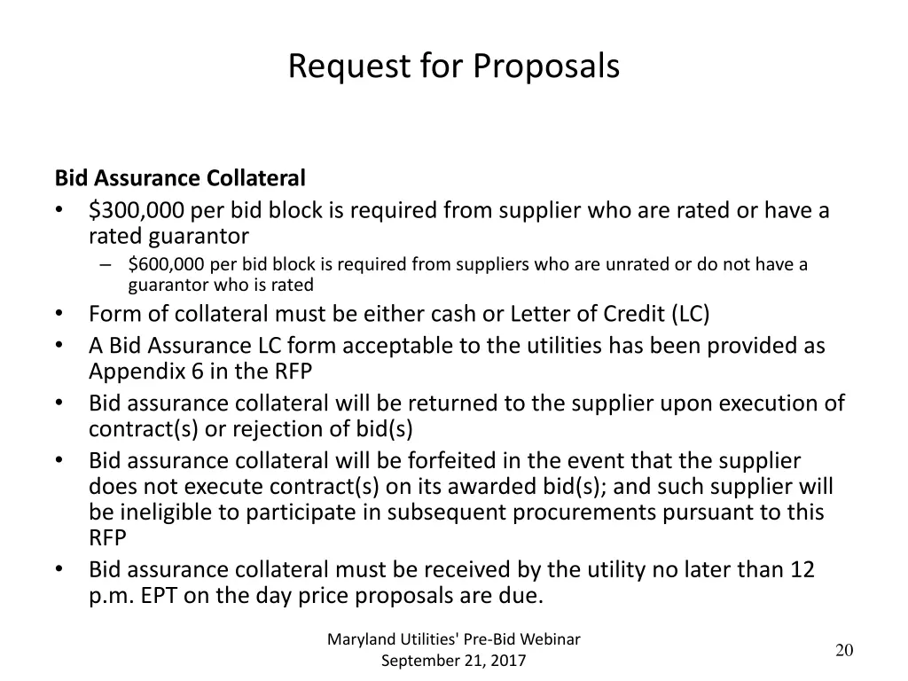 request for proposals 6