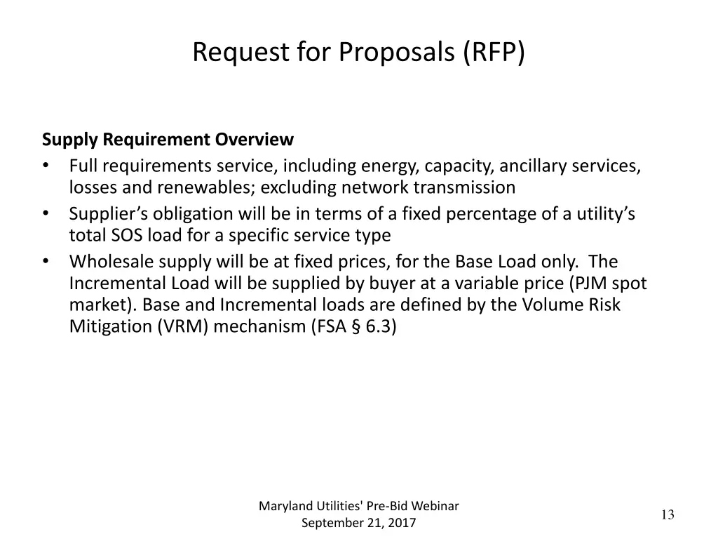 request for proposals rfp