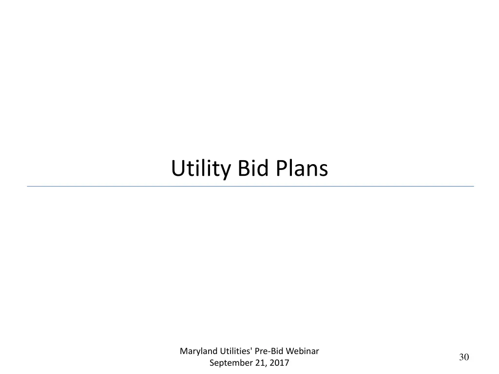 utility bid plans