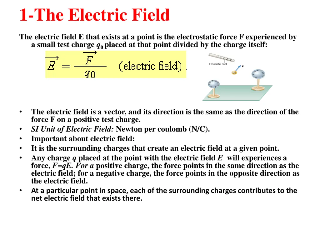 1 the electric field