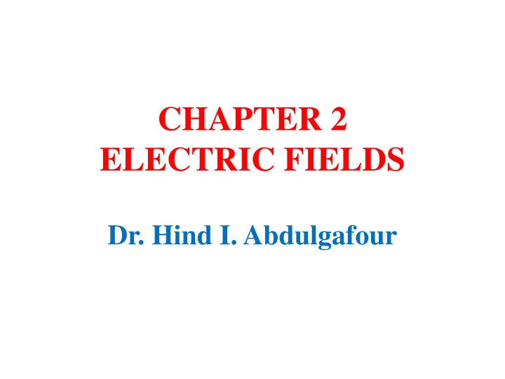 chapter 2 electric fields