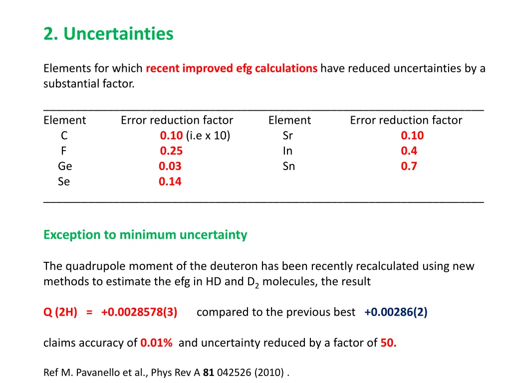 2 uncertainties