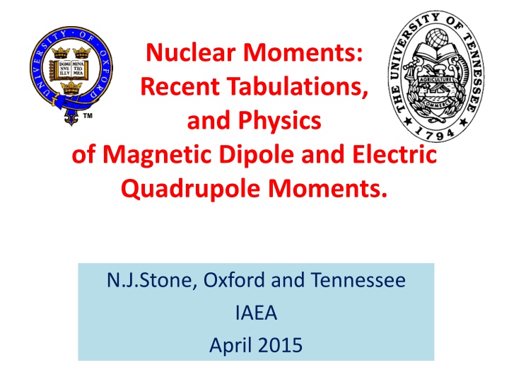 nuclear moments recent tabulations and physics