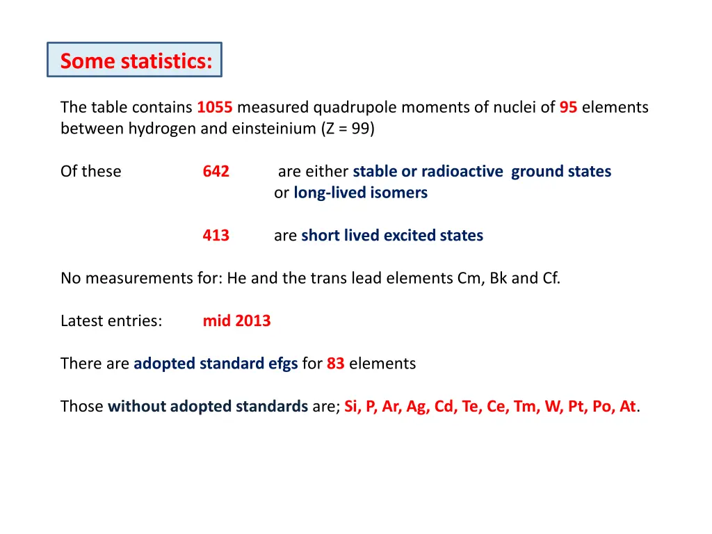 some statistics