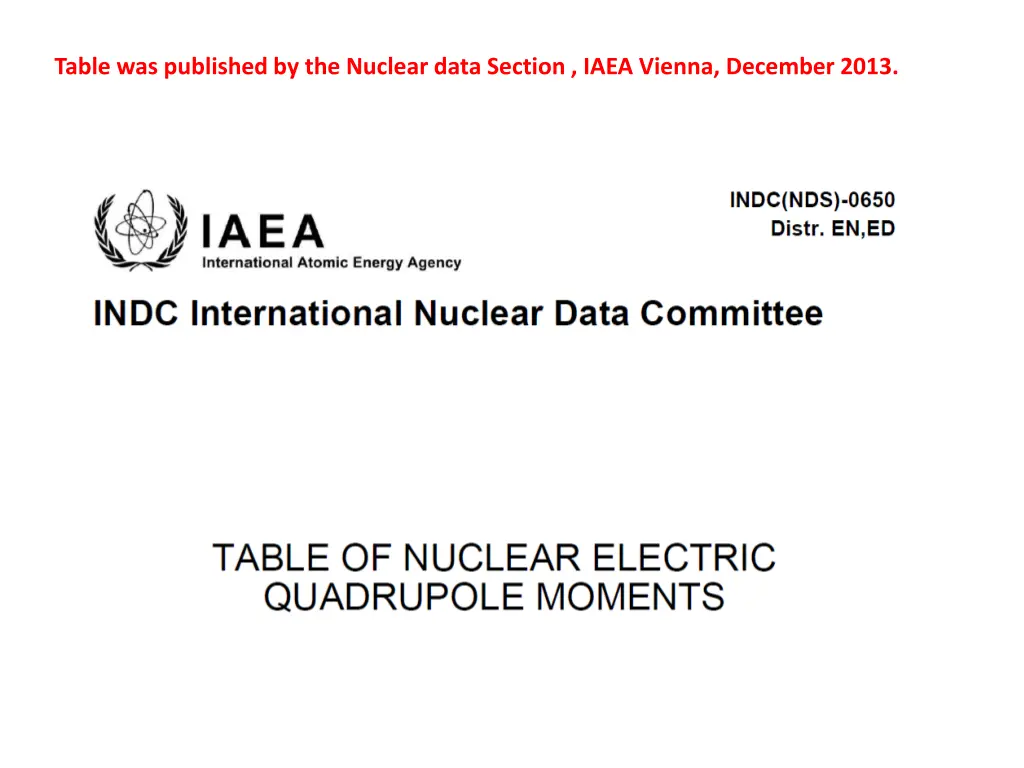 table was published by the nuclear data section