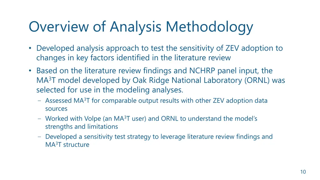 overview of analysis methodology