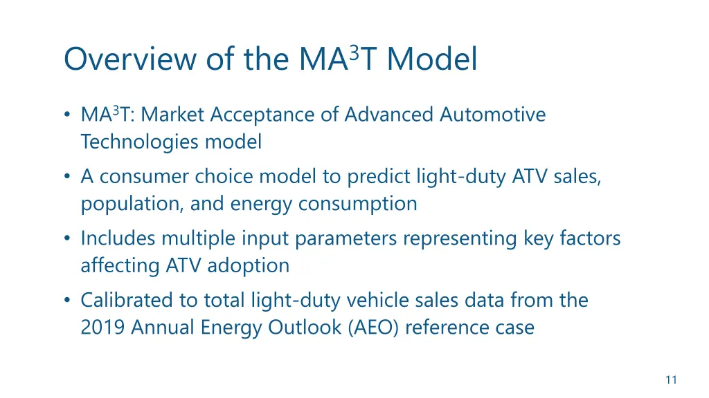 overview of the ma 3 t model