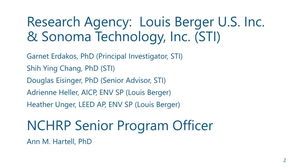 research agency louis berger u s inc sonoma