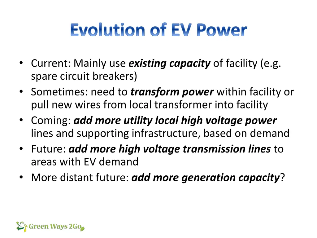 evolution of ev power