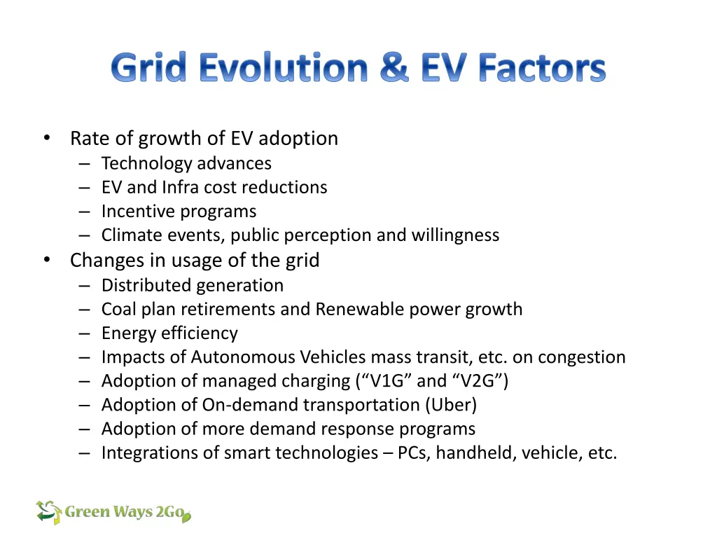 grid evolution ev factors