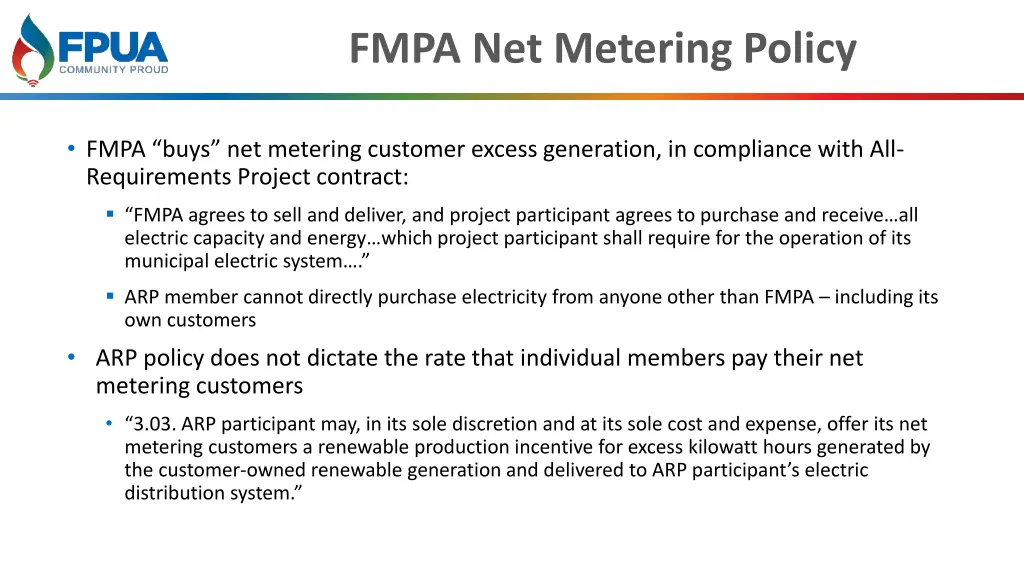 fmpa net metering policy