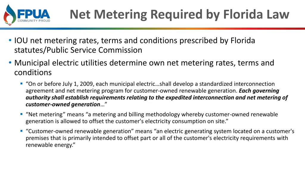 net metering required by florida law