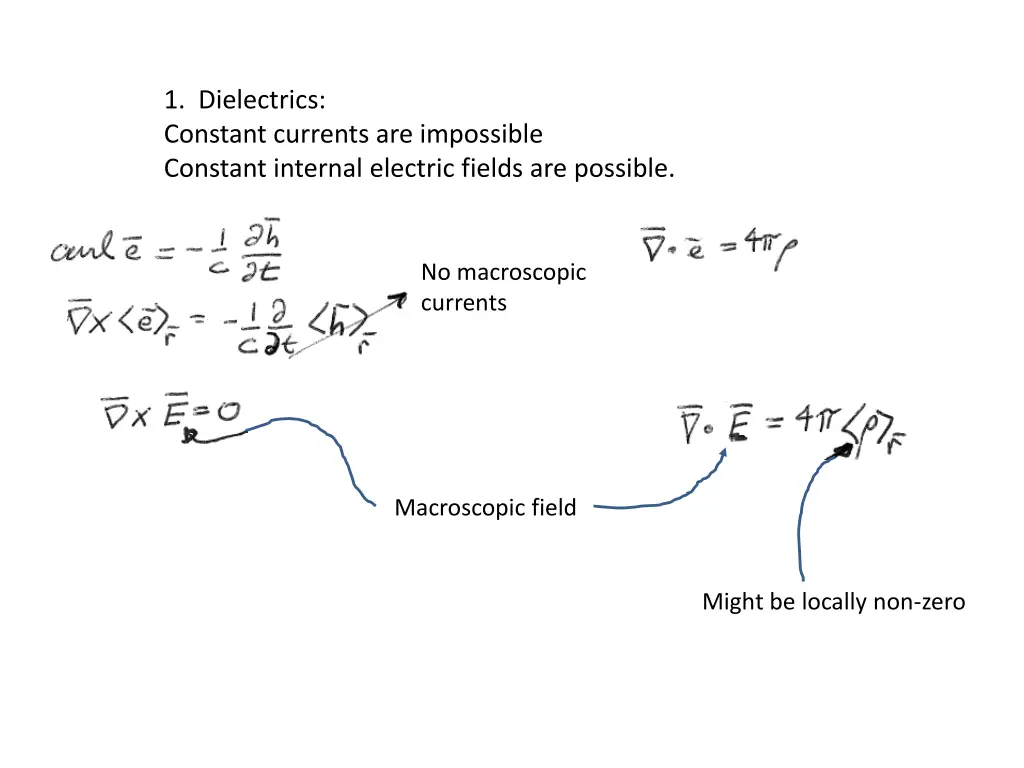 1 dielectrics constant currents are impossible