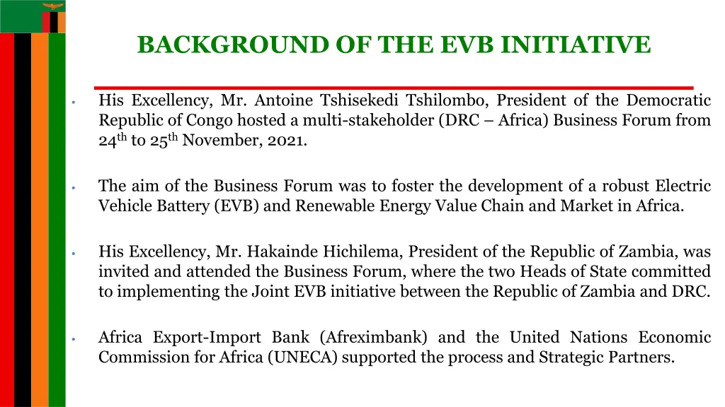 background of the evb initiative