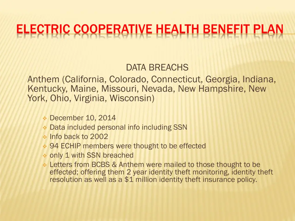 electric cooperative health benefit plan 6