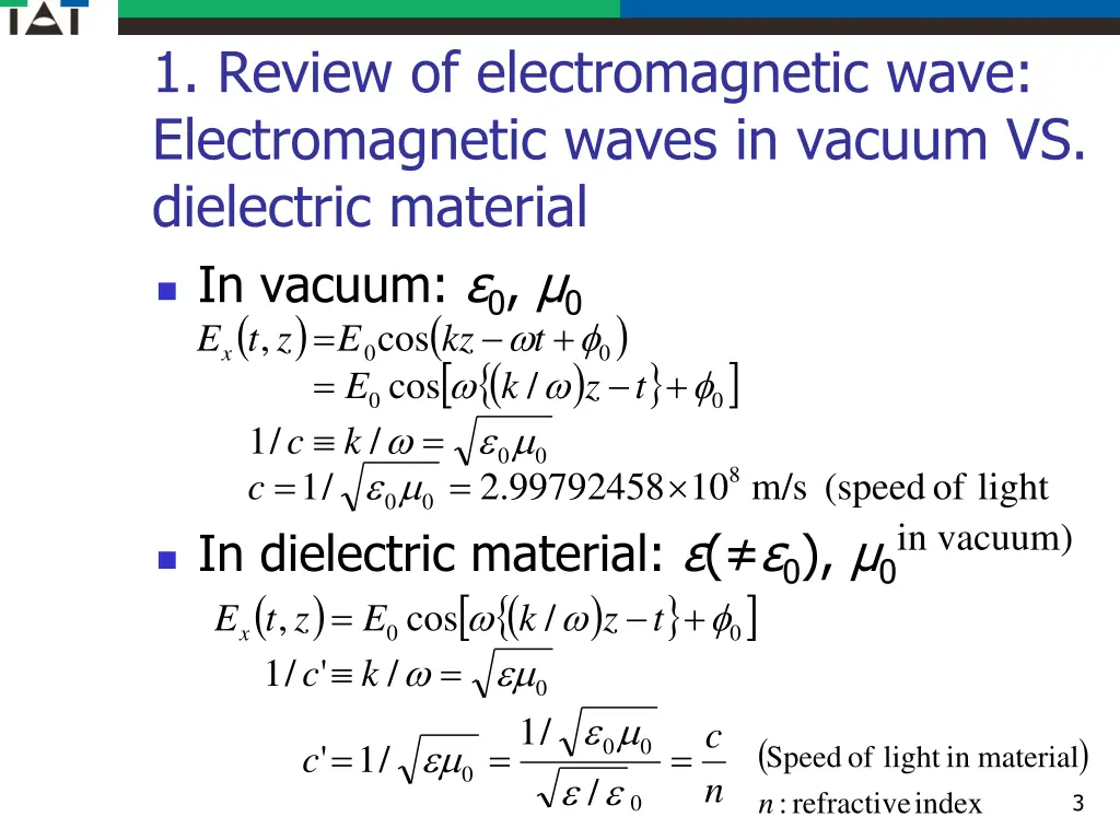 1 review of electromagnetic wave electromagnetic