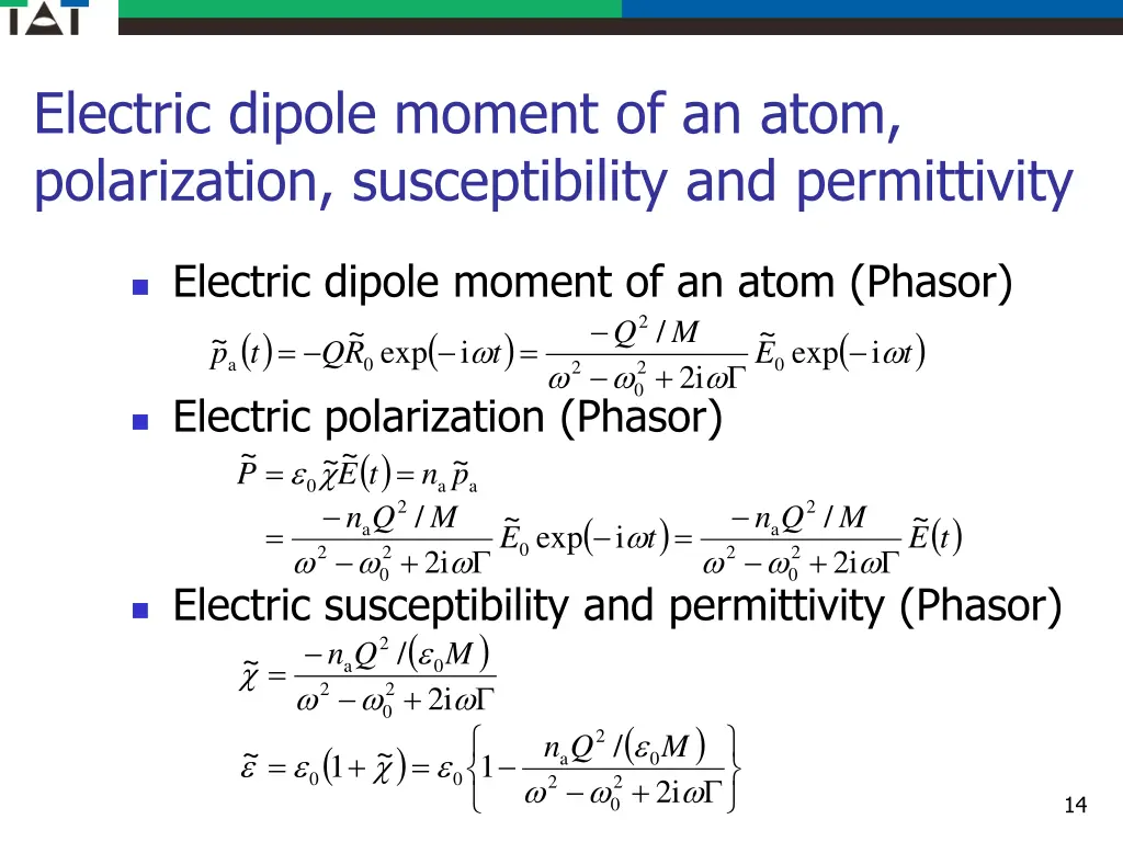 electric dipole moment of an atom polarization