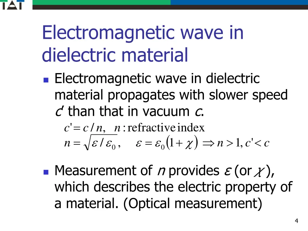 electromagnetic wave in dielectric material