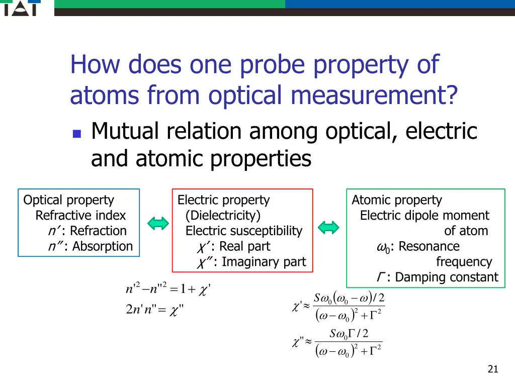 how does one probe property of atoms from optical