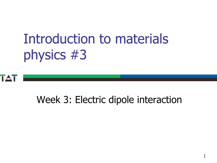 introduction to materials physics 3