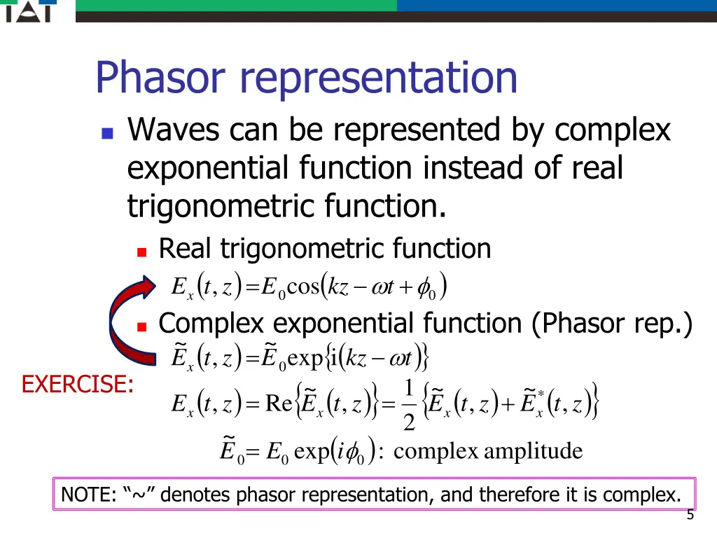 phasor representation waves can be represented